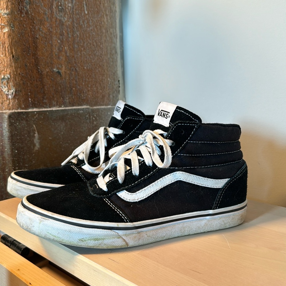 Vans Sk8-Hi Black White Size 6Y